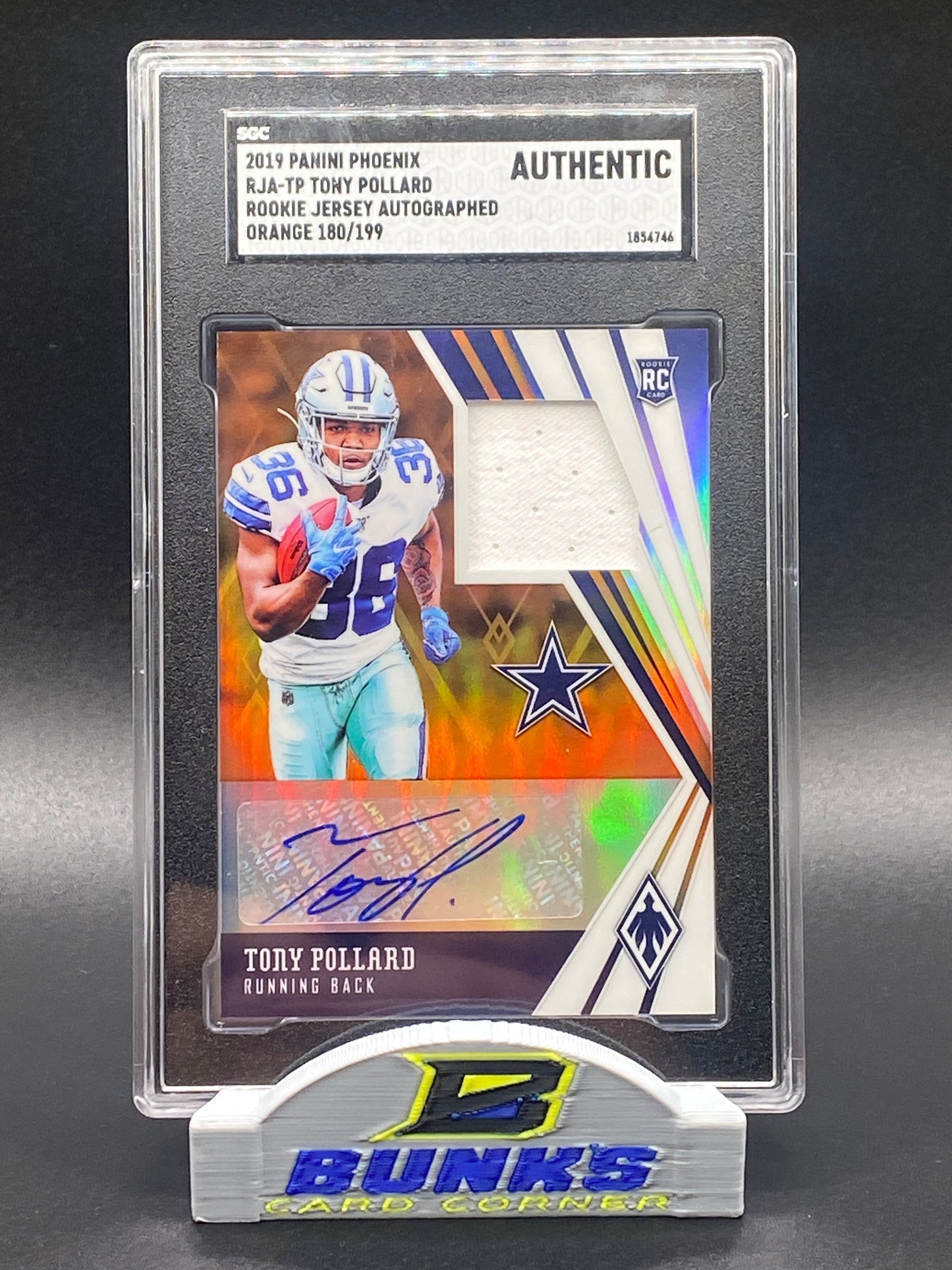 2019 Tony Pollard AUTOGRAPHED Rookie Jersey Orange 180/199 (Box B10)