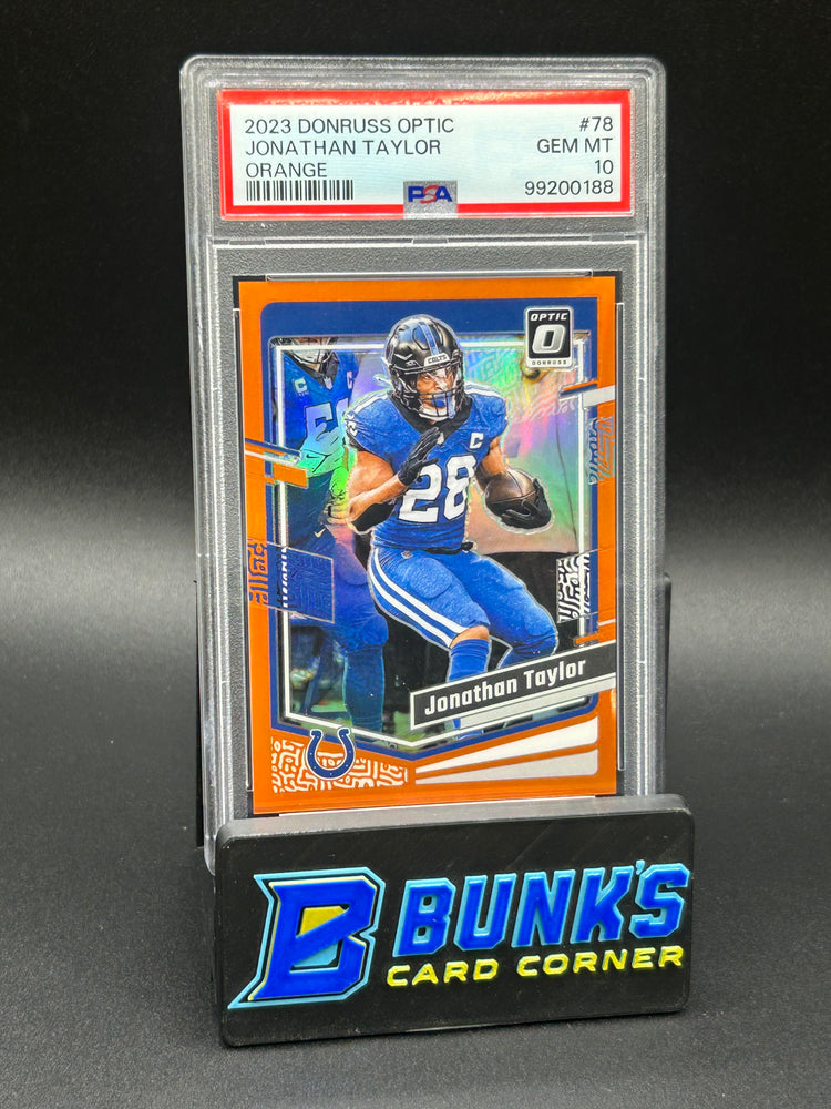 2023 Jonathan Taylor Orange Donruss Optic PSA 10 190/249