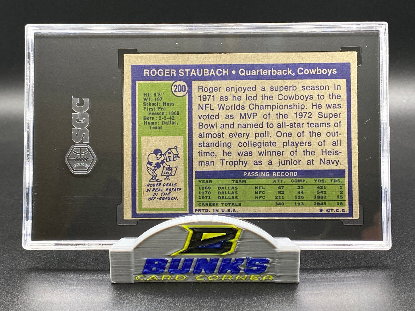 1972 Roger Staubach SGC 2 (Box B12)