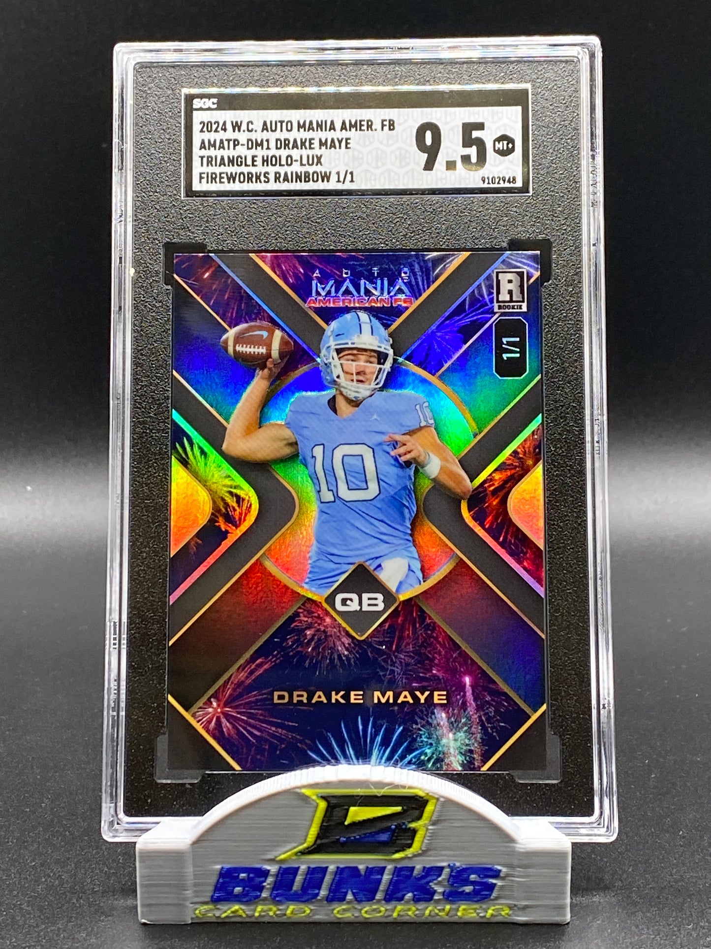 2024 Drake Maye Fireworks Rainbow 1/1 (Box 13)
