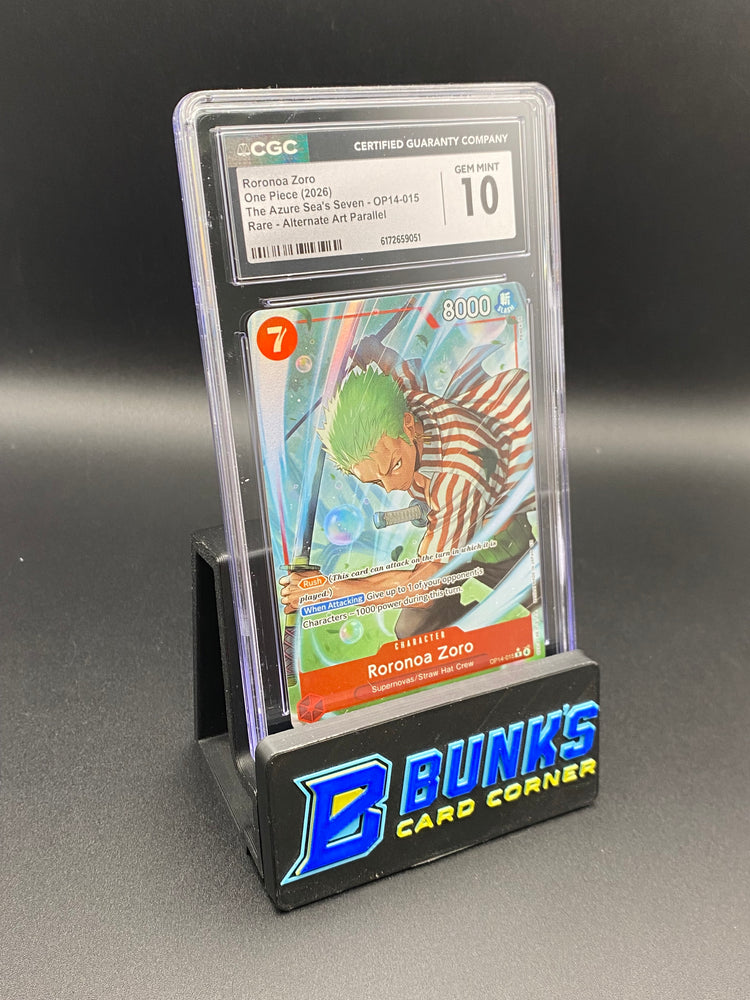 Roronoa Zoro Rare Parallel OP14-015 CGC 10