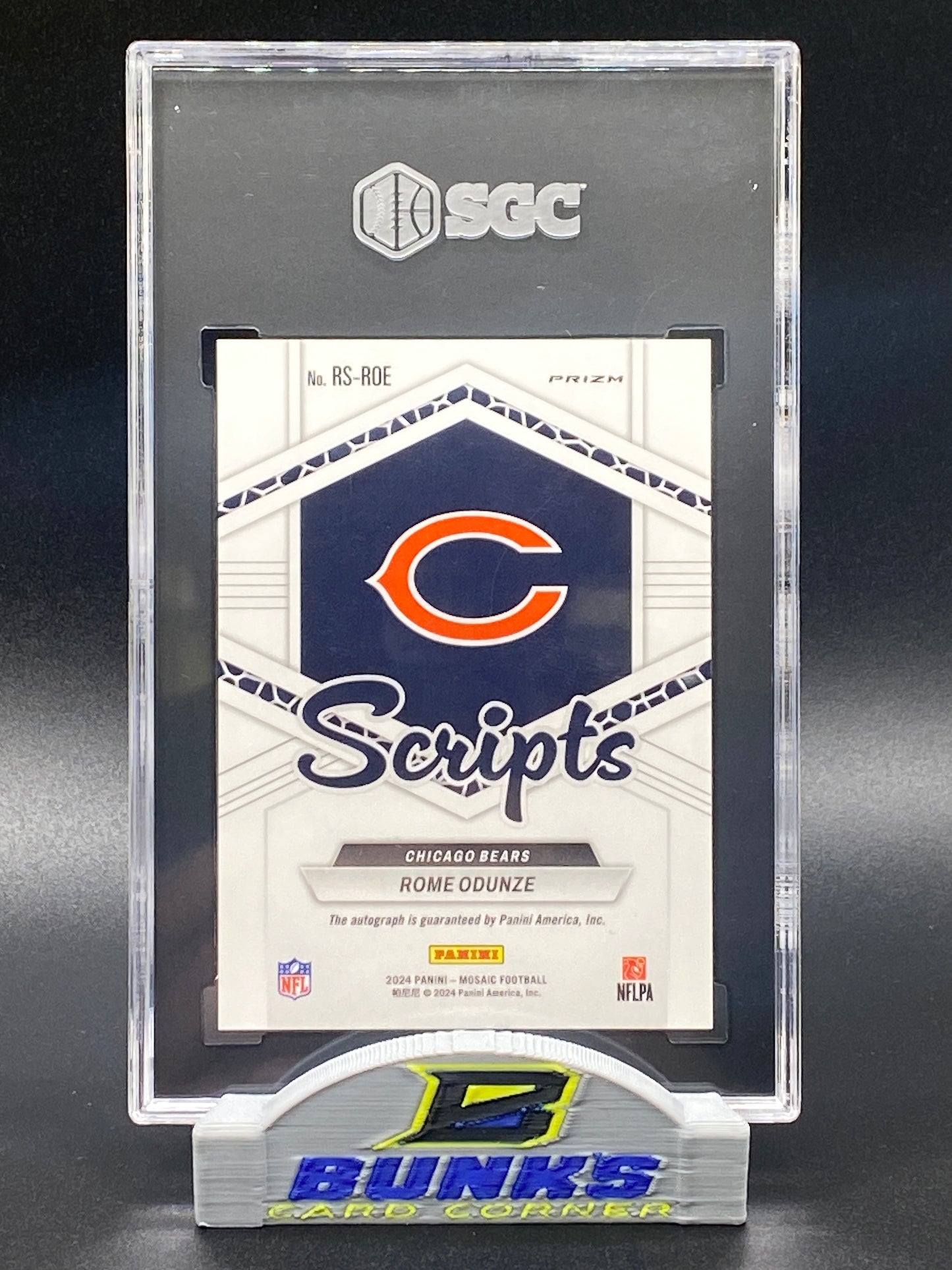 2024 Rome Odunze AUTOGRAPHED Blue No Huddle Prizm