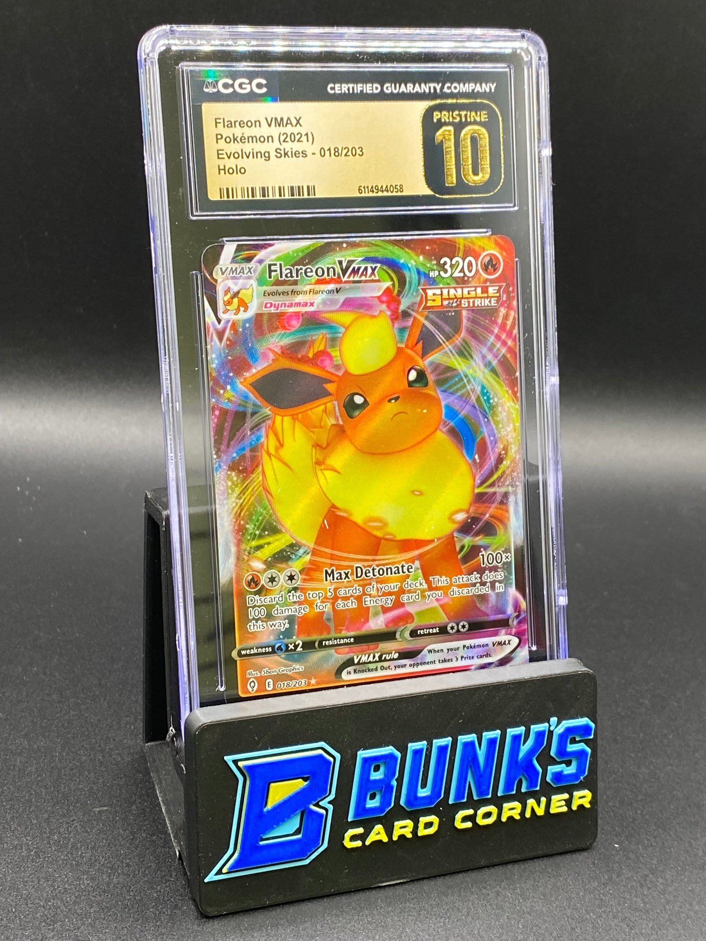 Flareon Vmax Evolving Skies CGC PRISTINE 10