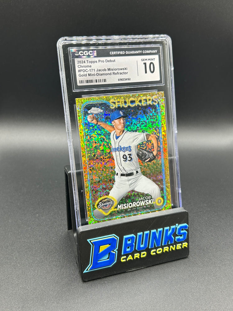 2024 Jacob Misiorowski Topps Pro Debut Chrome Gold Mini-Diamond Refractor 14/50 CGC 10