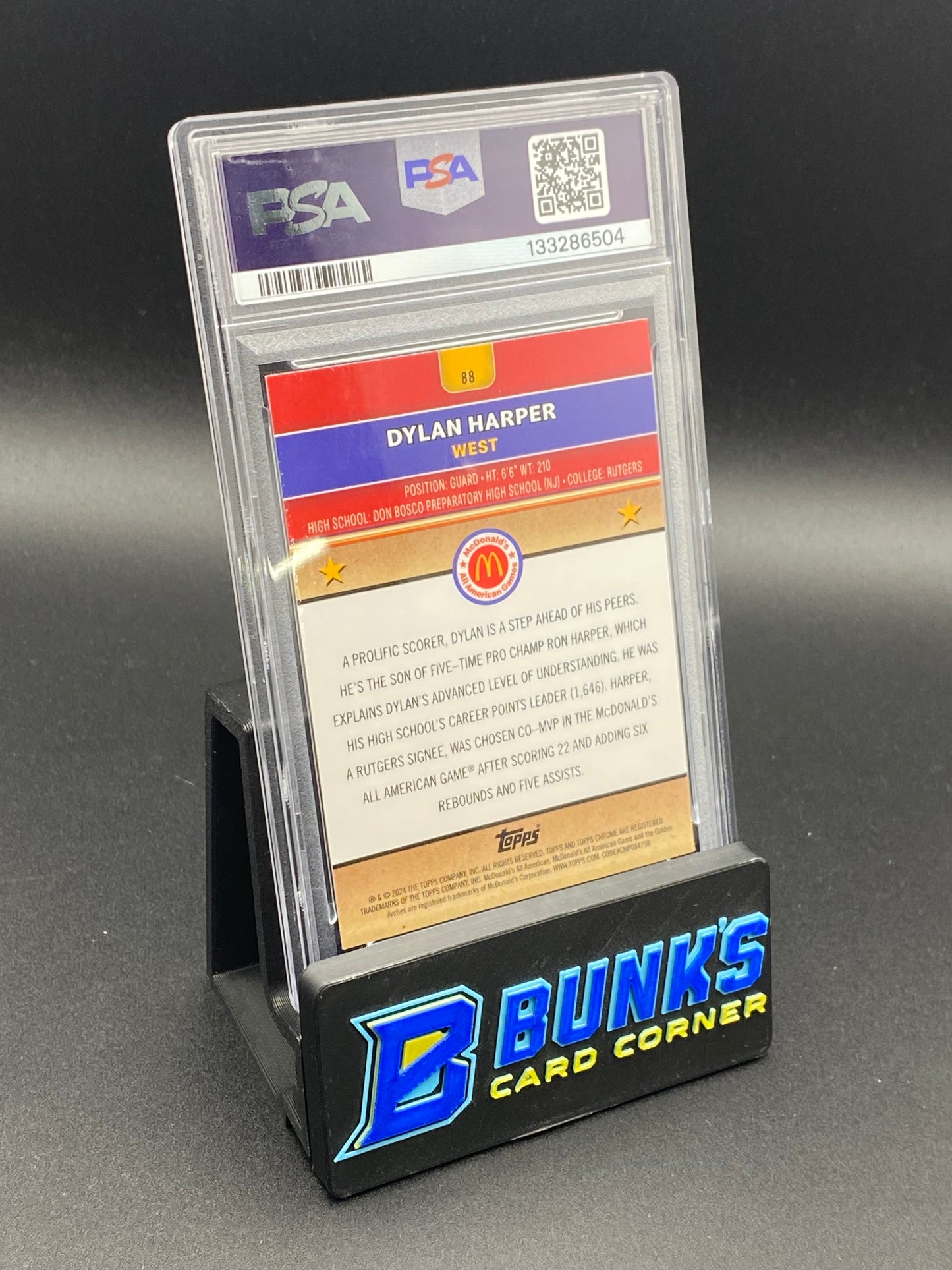 2024 Dylan Harper Red Lava Topps Chrome 107/125 PSA 9