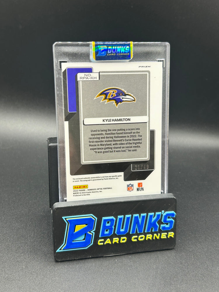 2022 Kyle Hamilton Donruss Optic Patch Auto RC 21/49