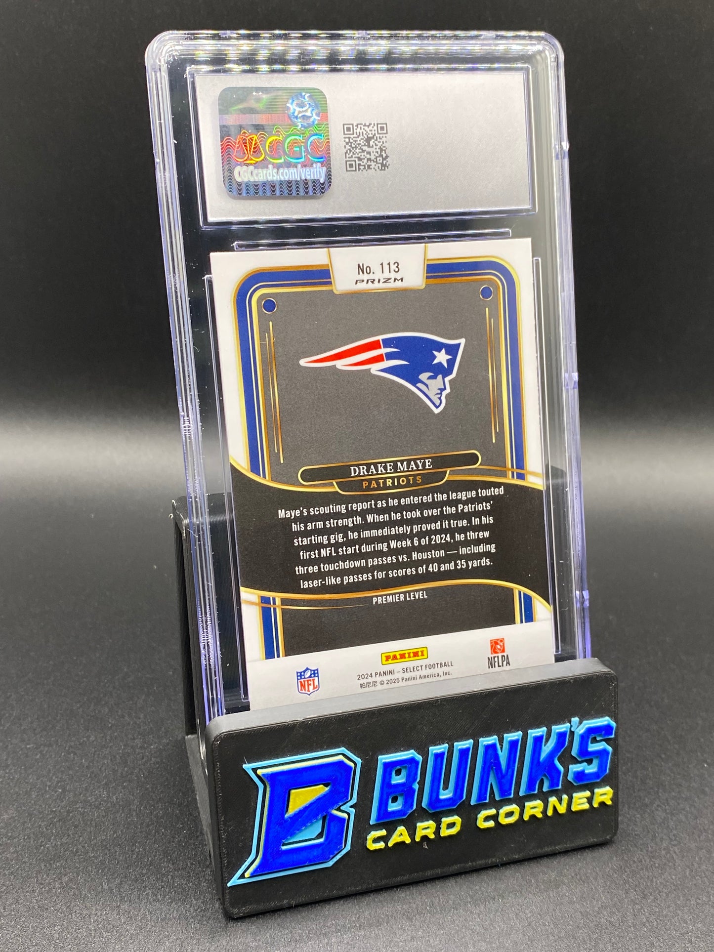 2024 Drake Maye Red & Yellow Shock CGC 10 Rc