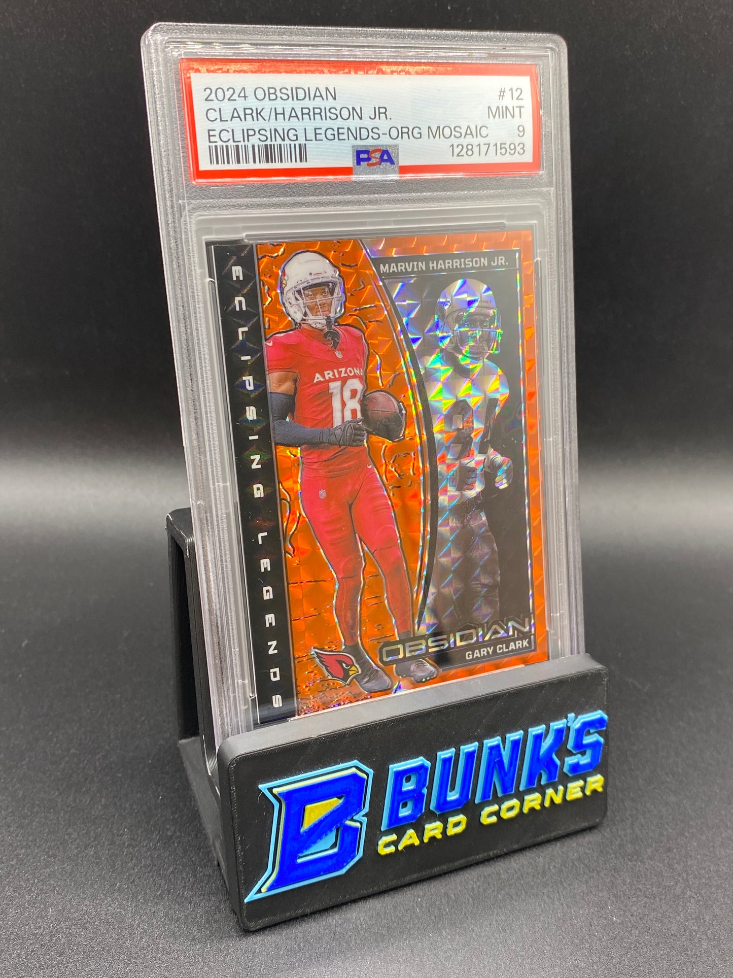 2024 Clark/Harrison Jr. Eclipsing Legends Orange Mosaic PSA 9