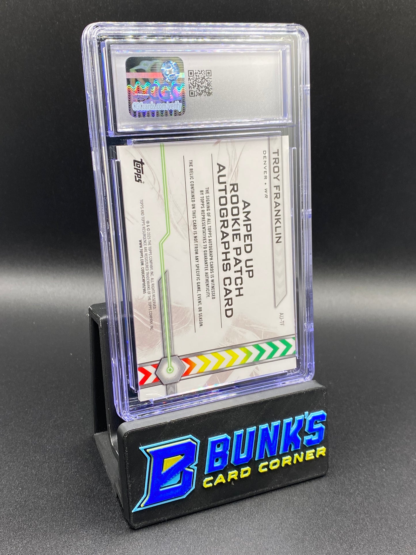 2024 Troy Franklin White Surge Ref. 58/125 Auto Patch CGC 10/9