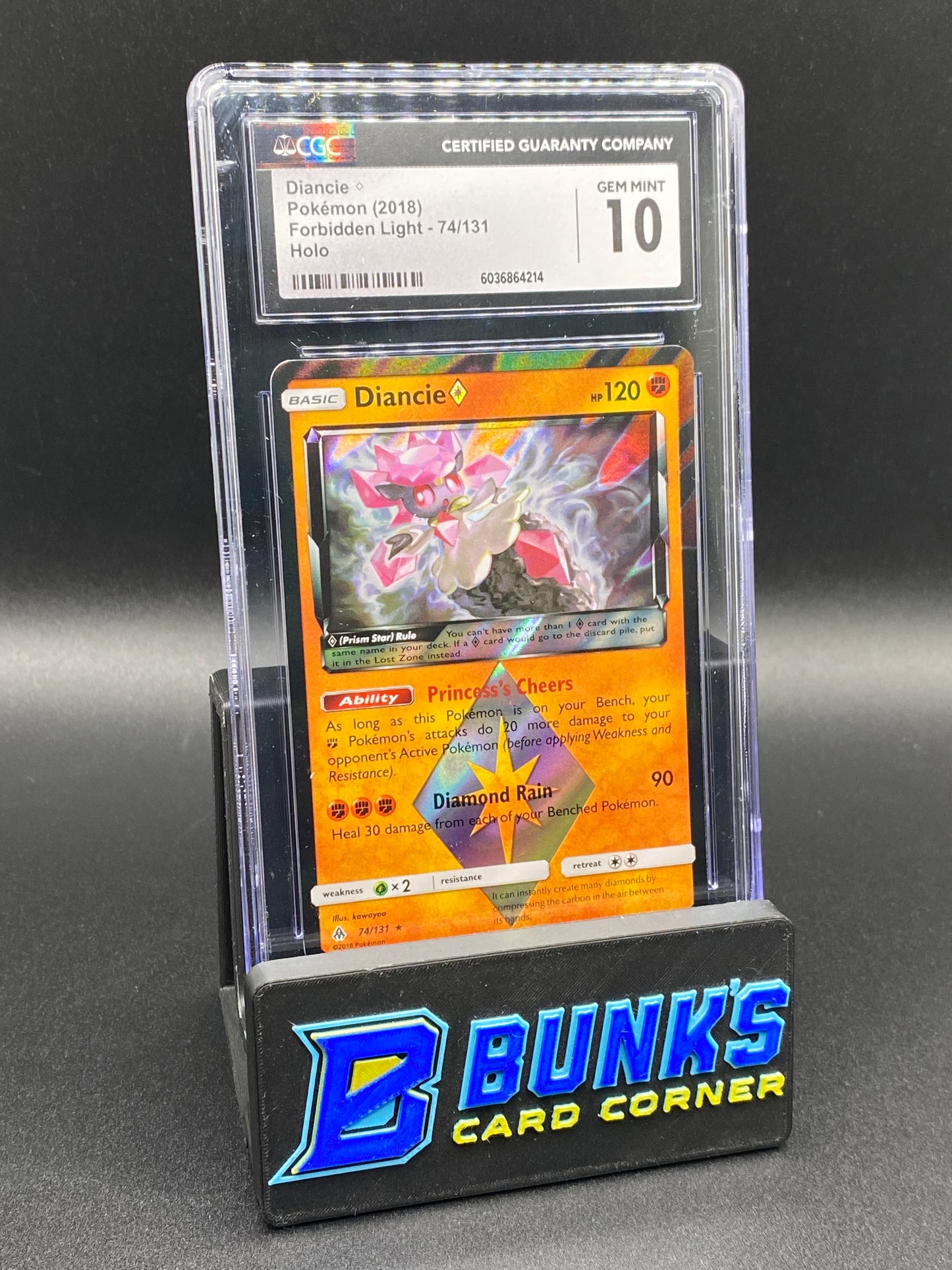 Diancie Holo Forbidden Light Prism Star CGC 10