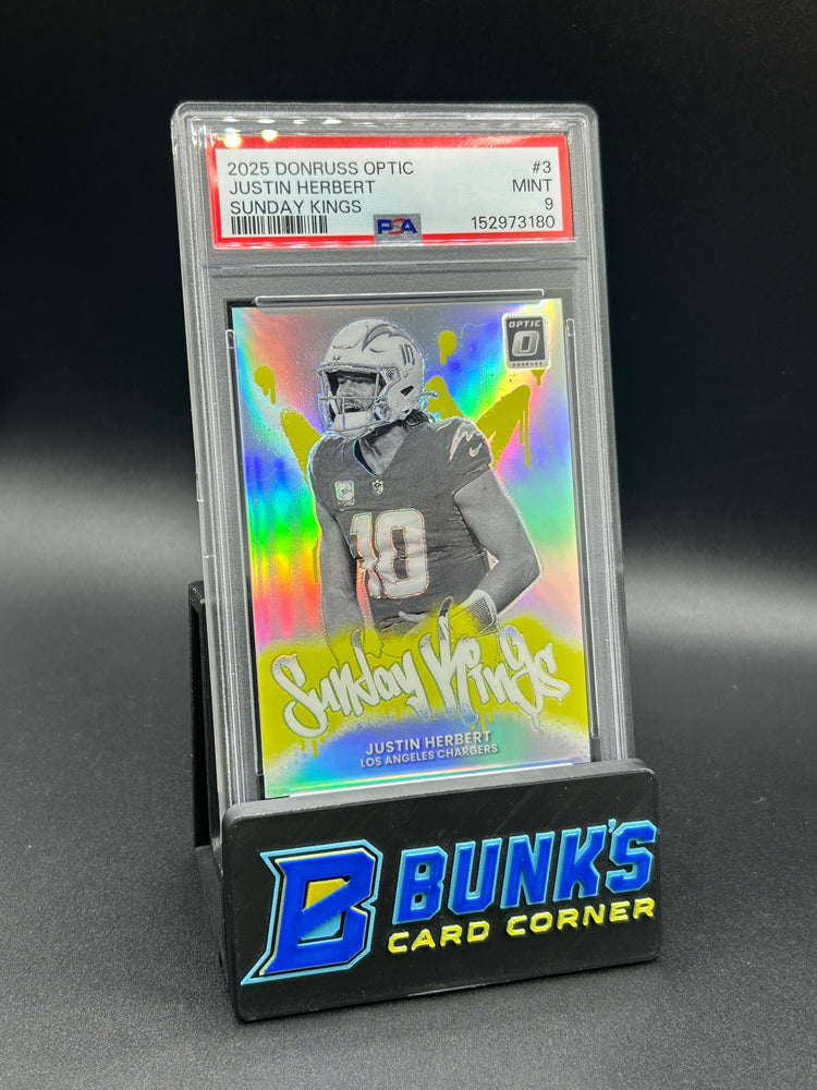 2025 Justin Herbert Donruss Optic Sunday Kings Case Hit PSA 9