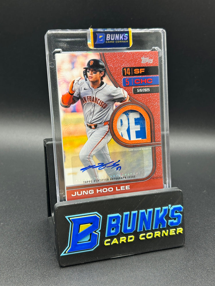 2025 Jung Hoo Lee Topps Game Used Base 5/6/25 VS Cubs Auto 1/5