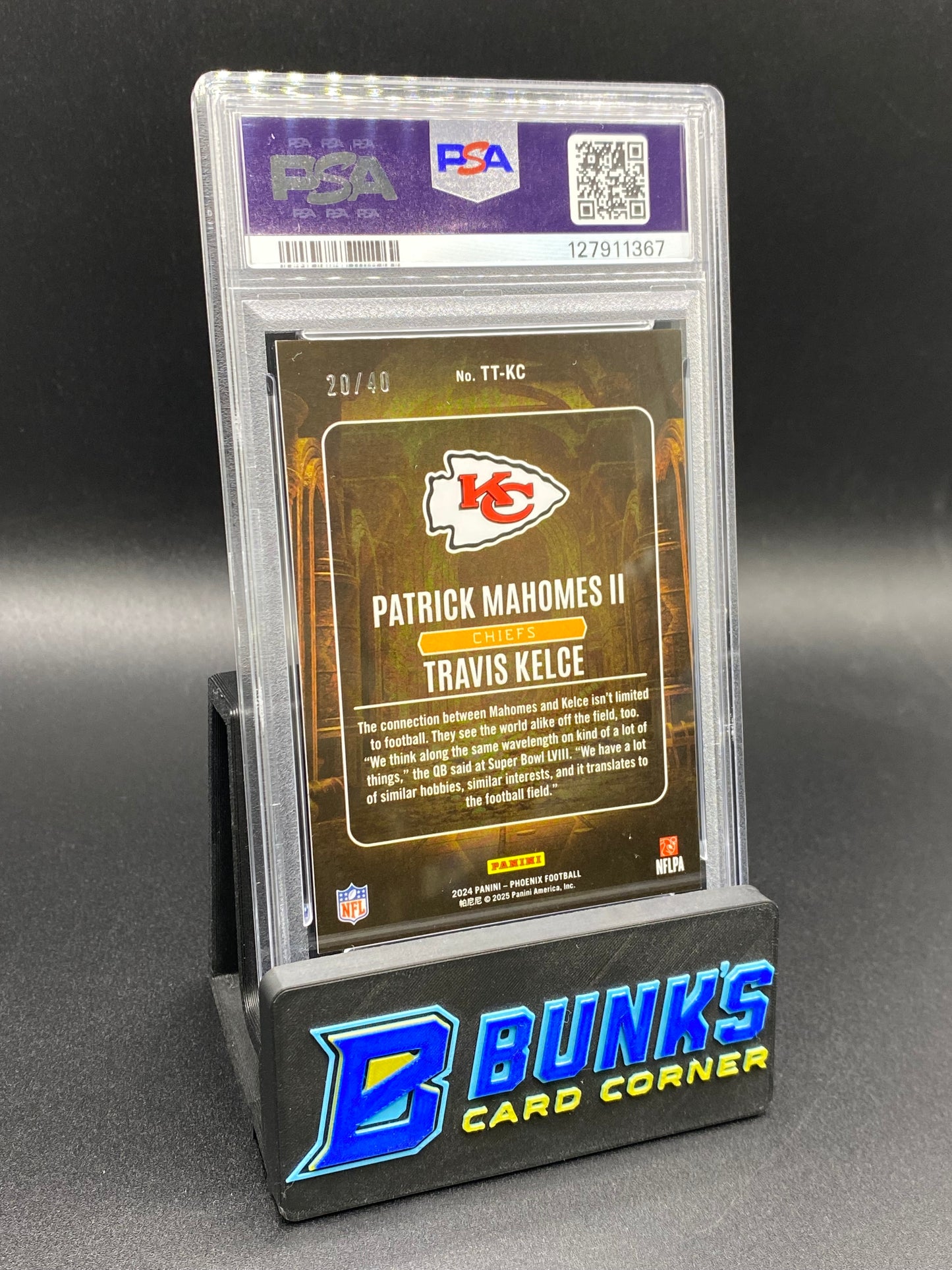 2024 Mahomes & Kelce Treasured Tandems 20/40 PSA 8