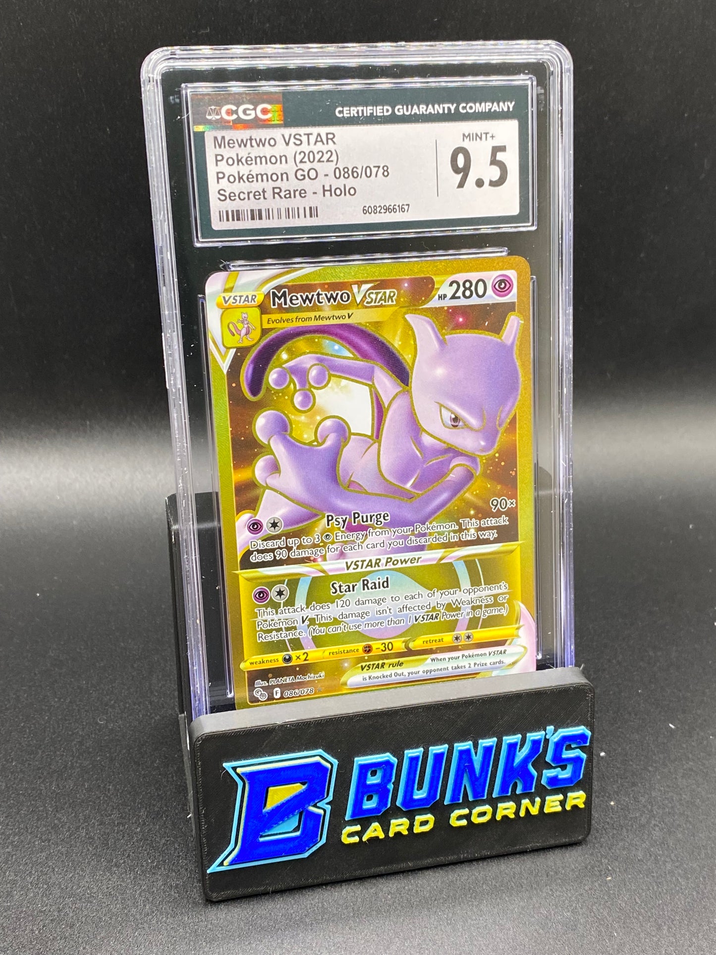 Mewtwo Vstar Secret Rare Pokemon Go CGC 9.5