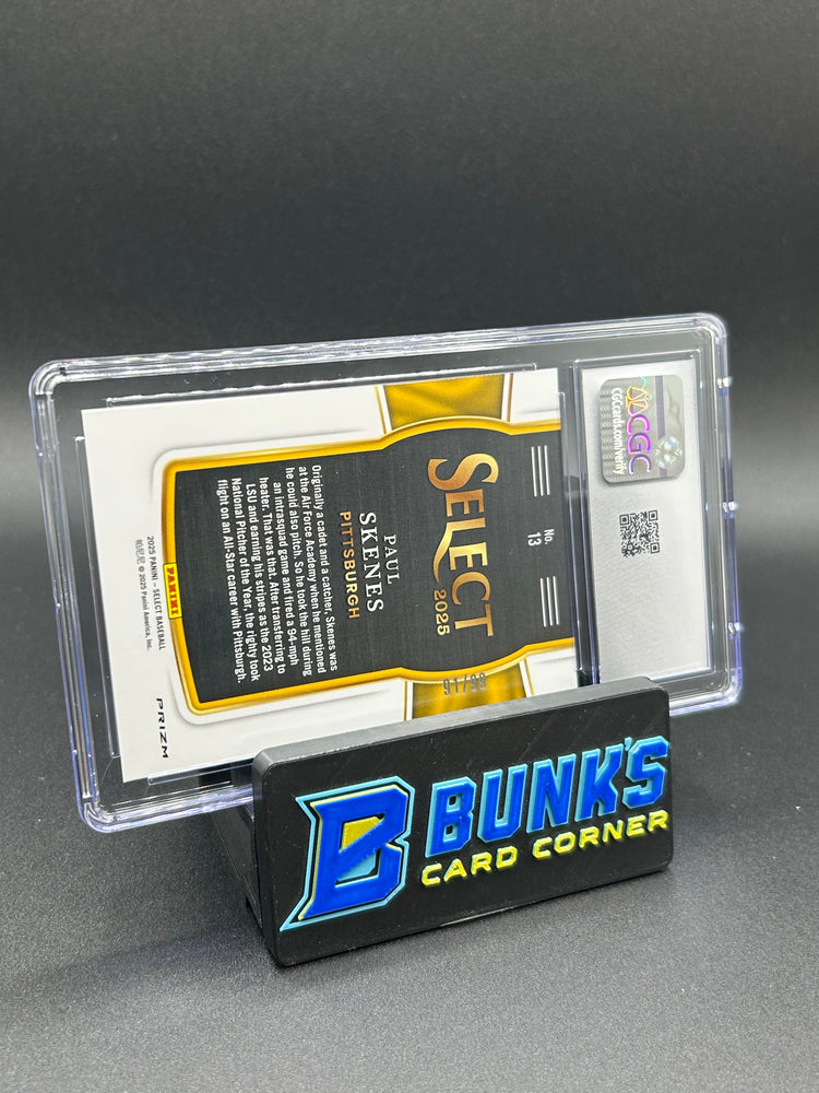 2025 Paul Skenes Panini Select Global Icons Red 91/99 CGC 10