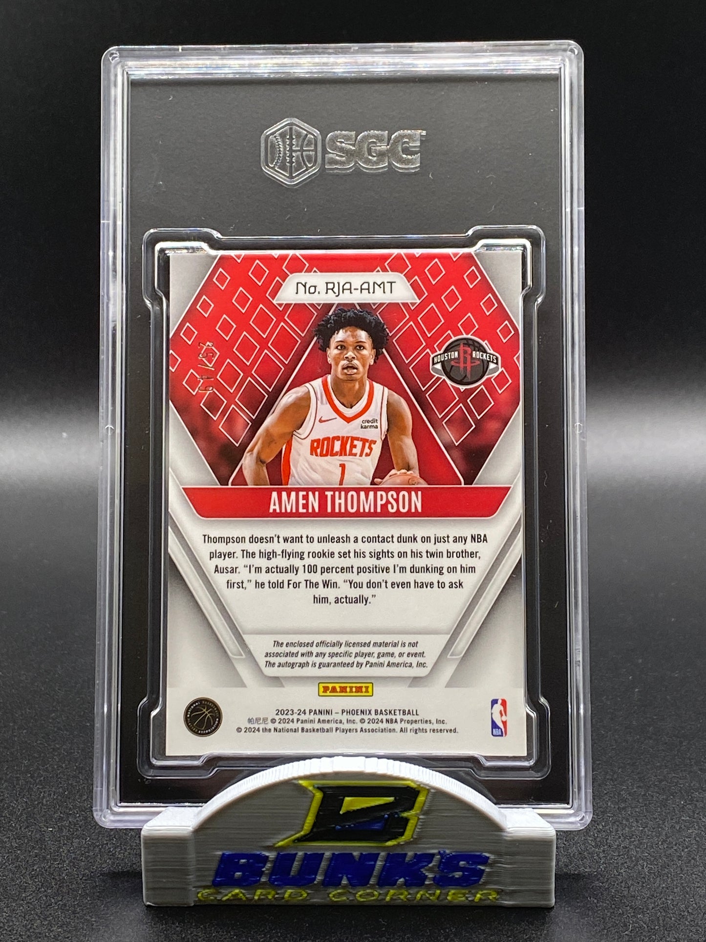2023-24 Amen Thompson AUTOGRAPHED Rookie Jersey 25/49