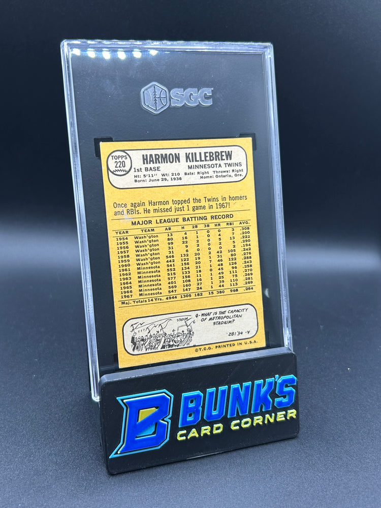 1968 Harmon Killebrew Topps #220 SGC 4.5