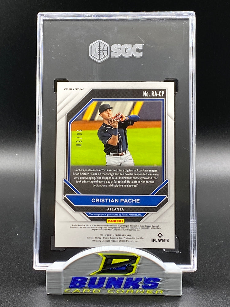 2021 Cristian Pache AUTOGRAPHED Rookie Card Blue Wave Prizm 20/50