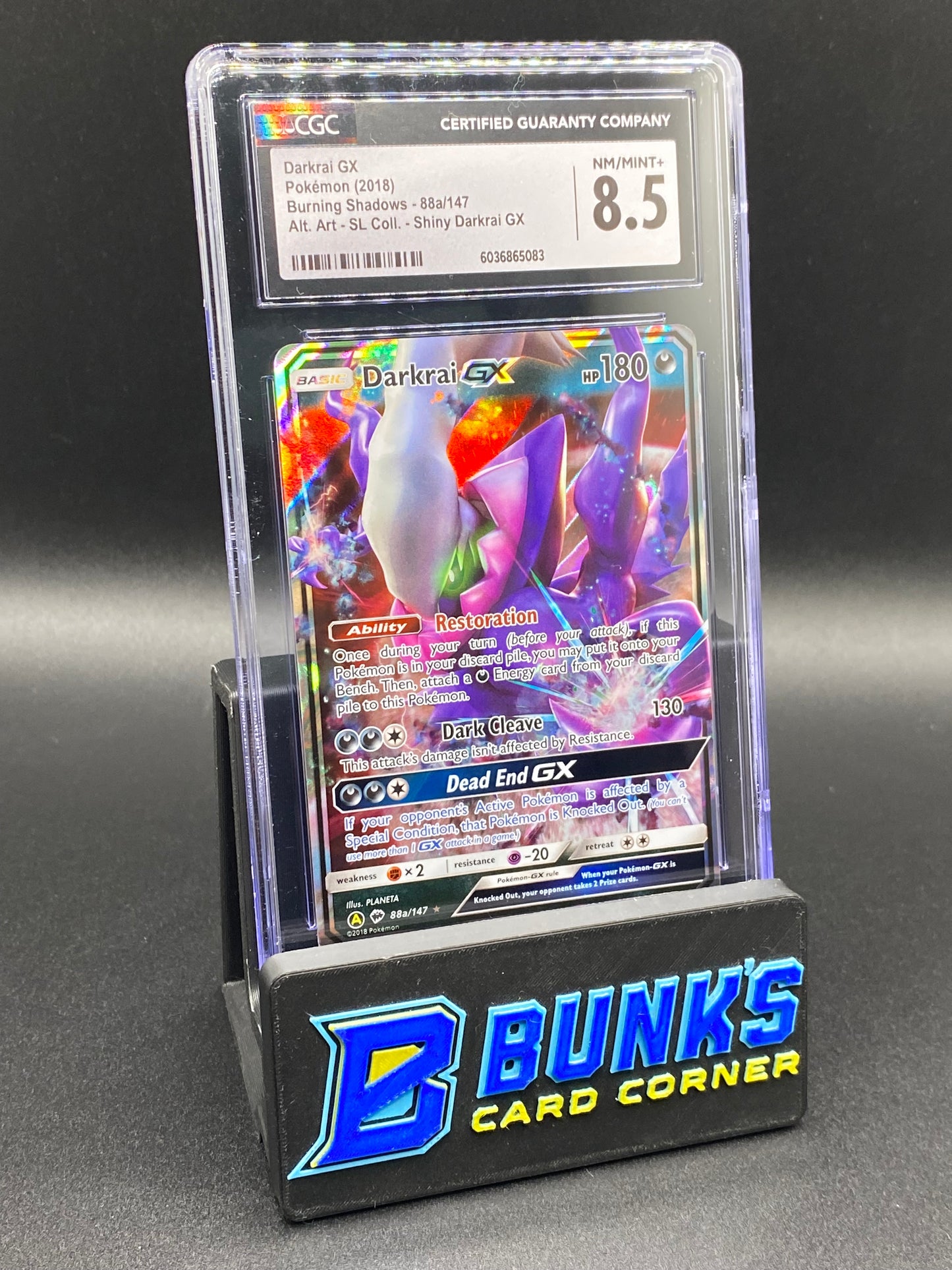 Darkrai Gx Burning Shadows CGC 8.5