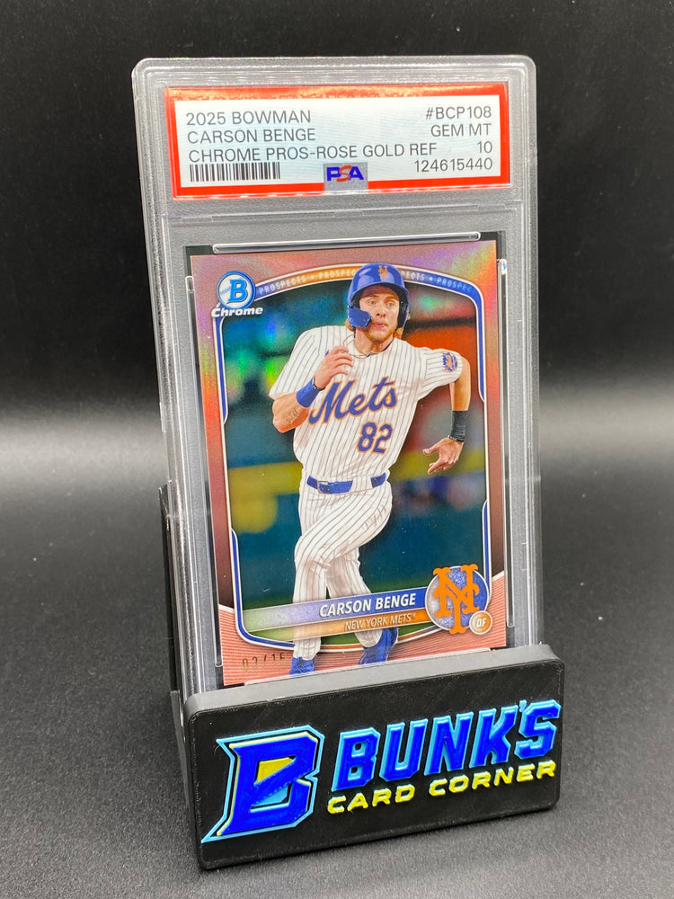 2025 Carson Benge Chrome Pros Rose Gold Ref 3/15 PSA 10