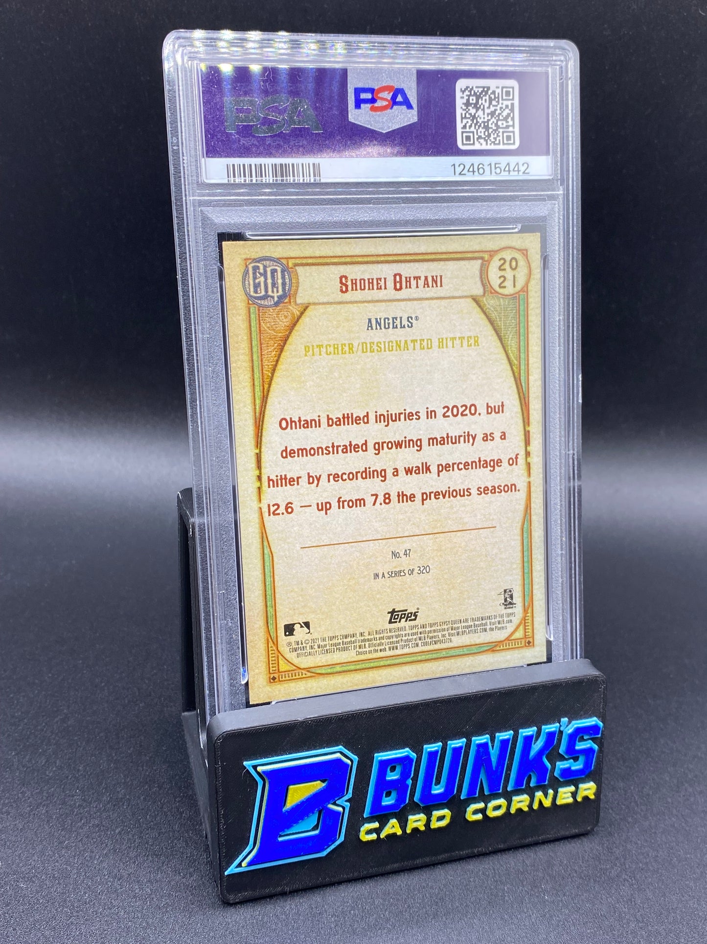 2021 Shohei Ohtani Miss label SP Team Script PSA 9