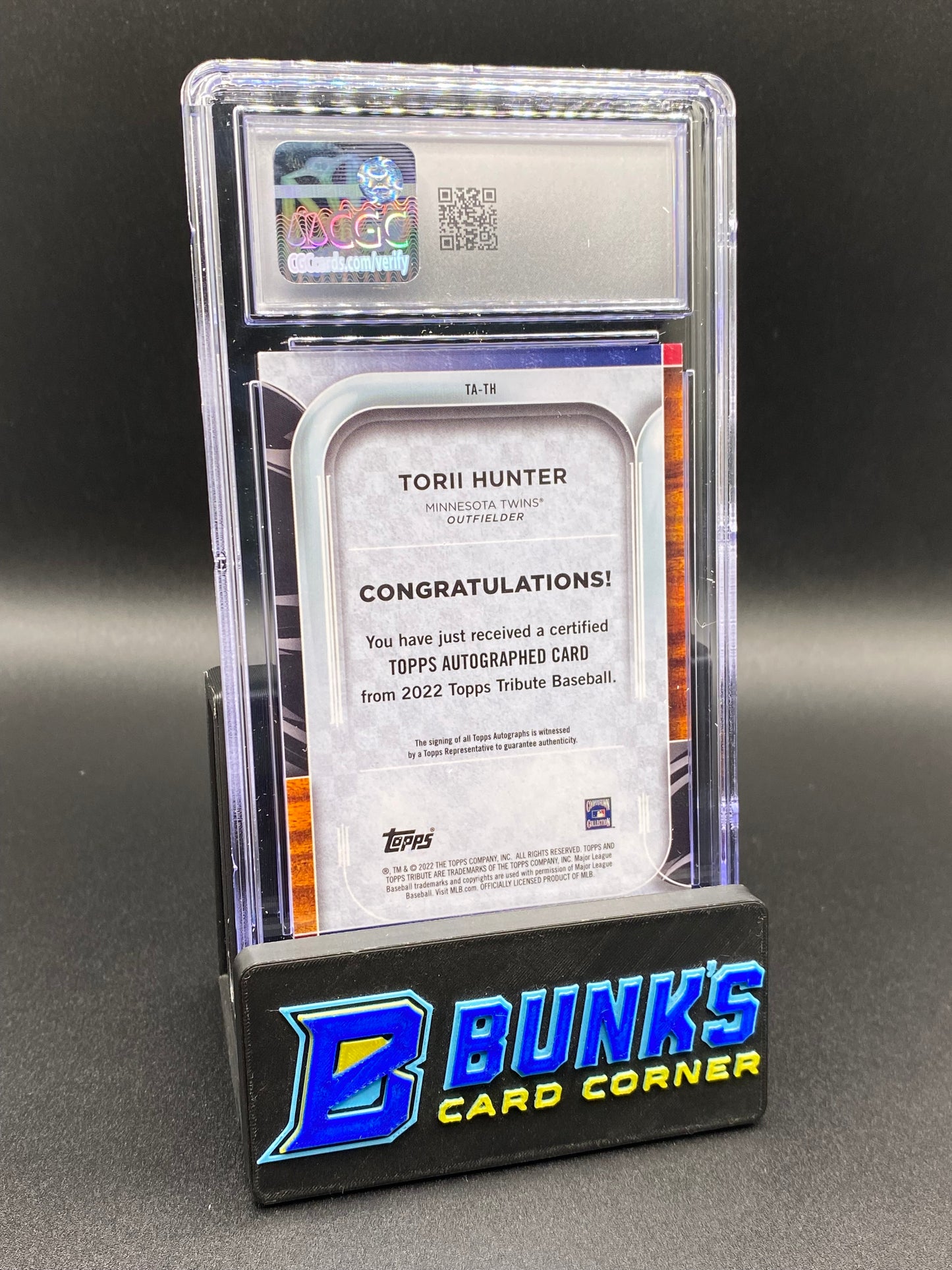 2022 Torii Hunter Purple Auto 30/50 CGC 9/10