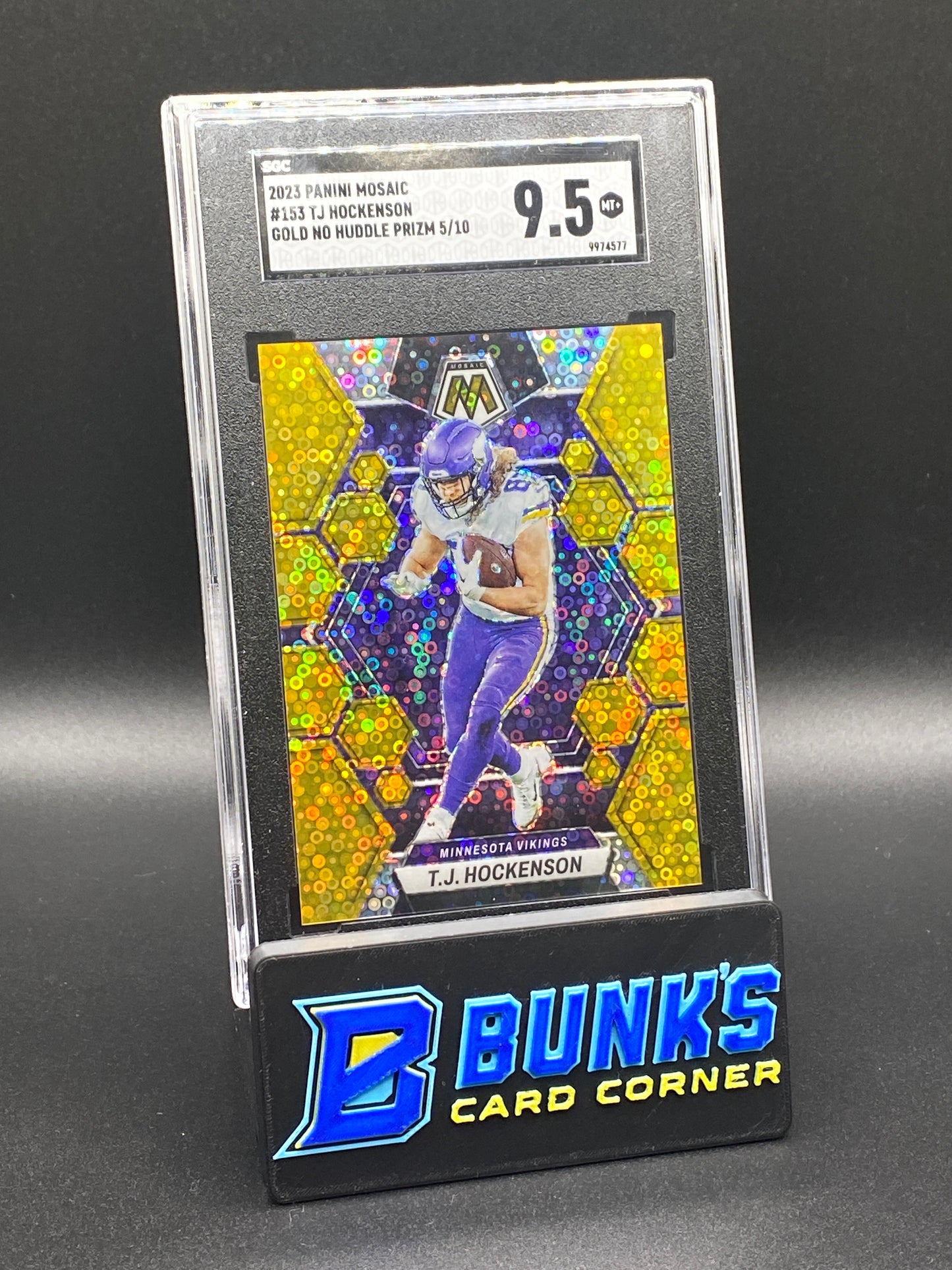2023 TJ Hockenson Gold No Huddle Prizm 5/10
