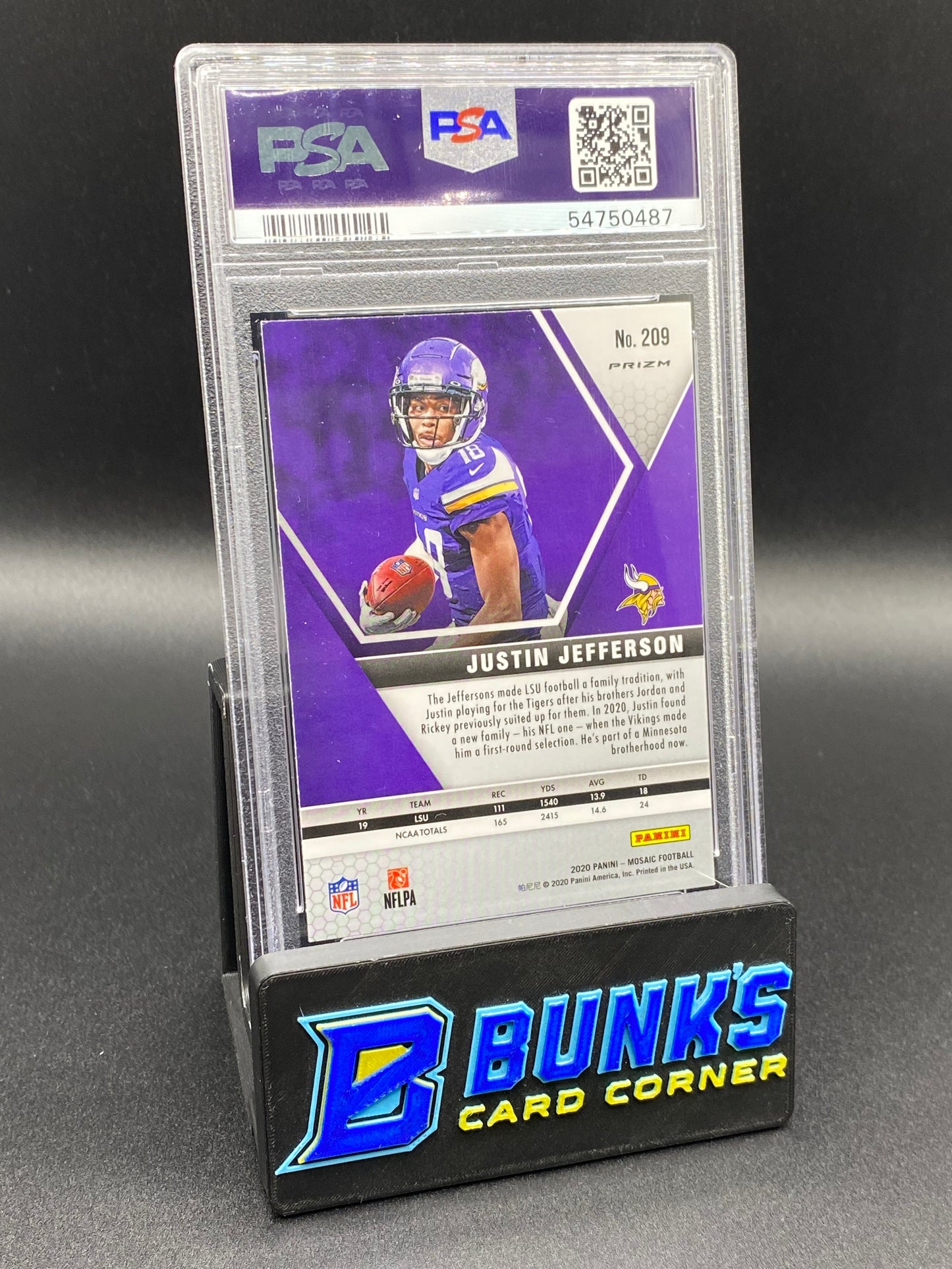 2020 Justin Jefferson Silver Prizm PSA 9