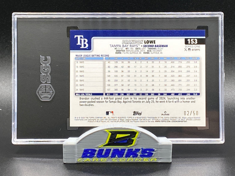 2025 Brandon Lowe Spring Training Gold Foilboard 2/50
