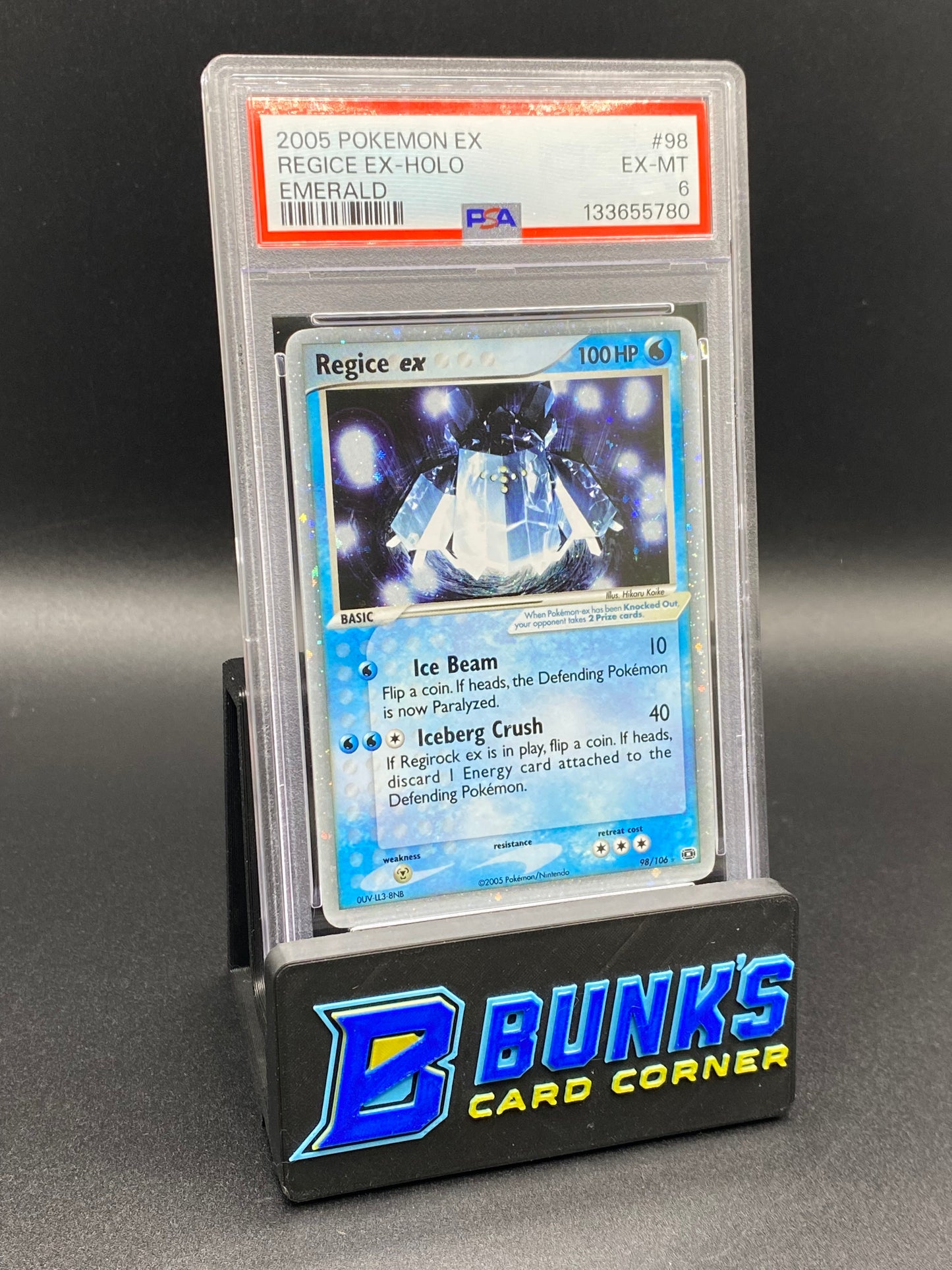 Regice Ex Holo Emerald PSA 6