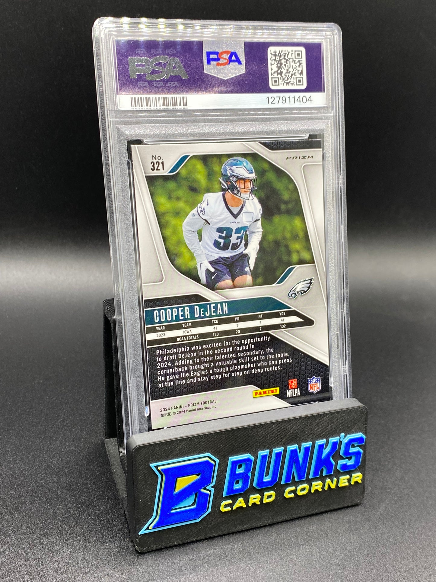 2024 Cooper DeJean Red/White/Blue Prizm Rc PSA 9