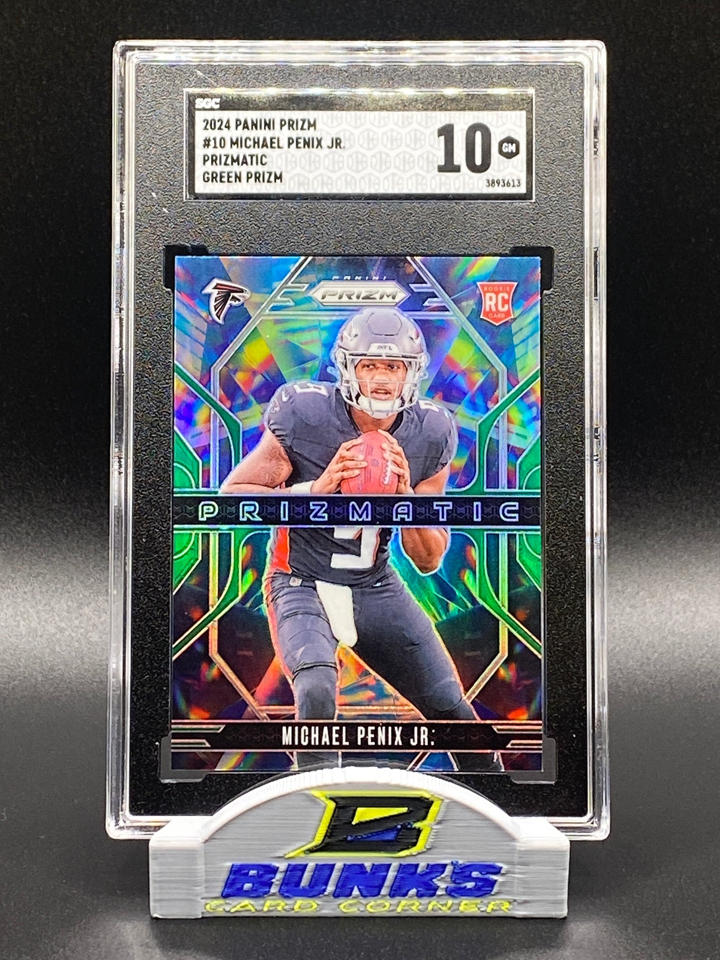 2024 Michael Penix Jr. Rookie Card - Prizmatic Green Prizm (Box B5)