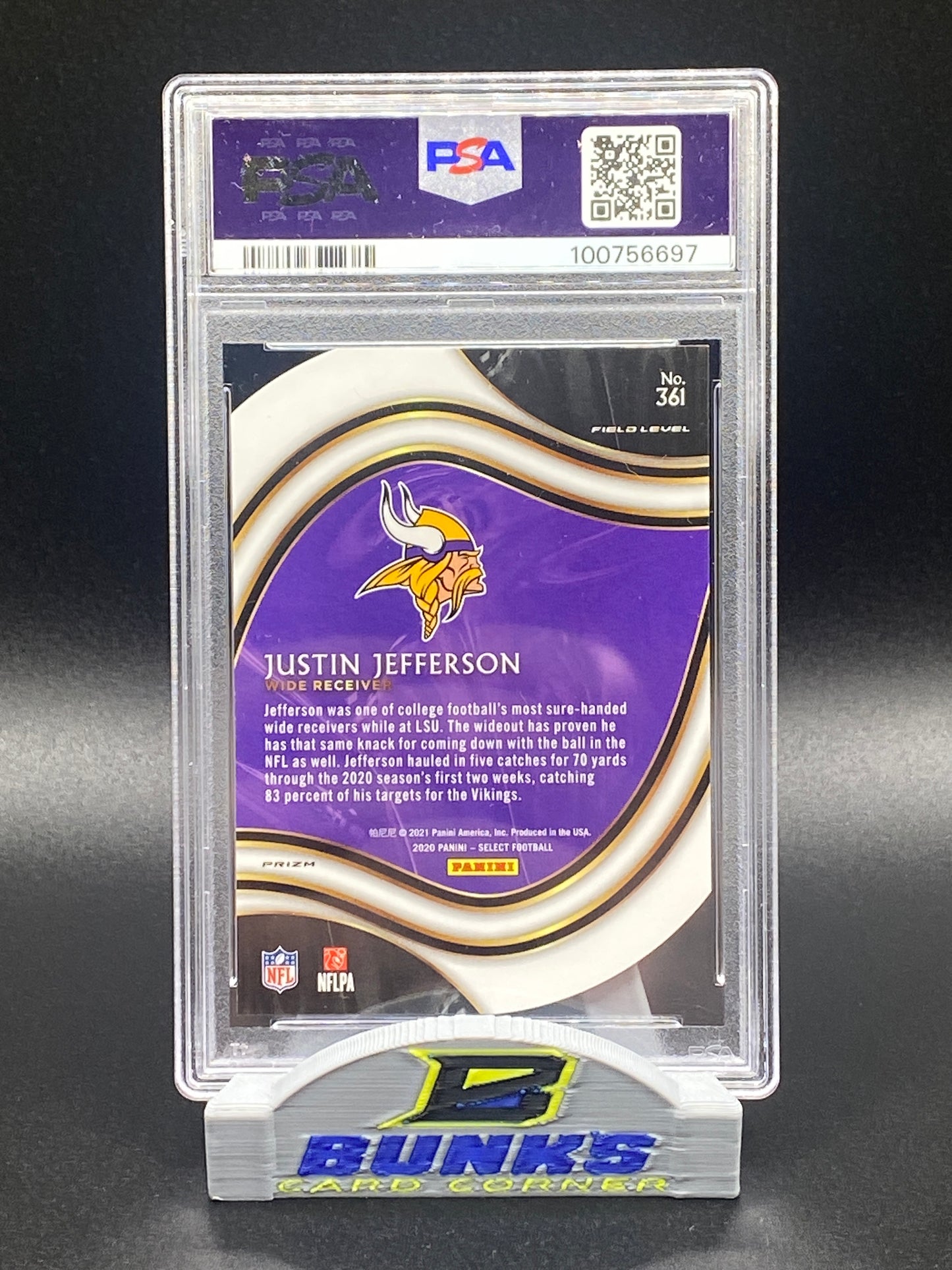 2020 Justin Jefferson DIE-CUT Orange Prizm (Box A1)