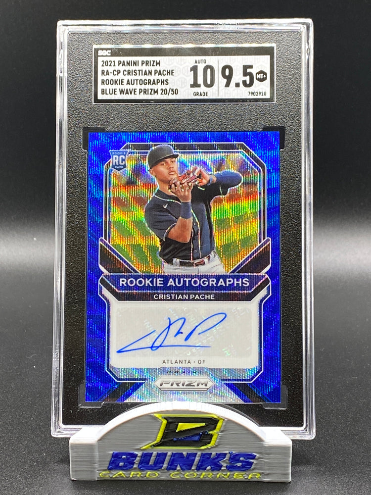 2021 Cristian Pache AUTOGRAPHED Rookie Card Blue Wave Prizm 20/50