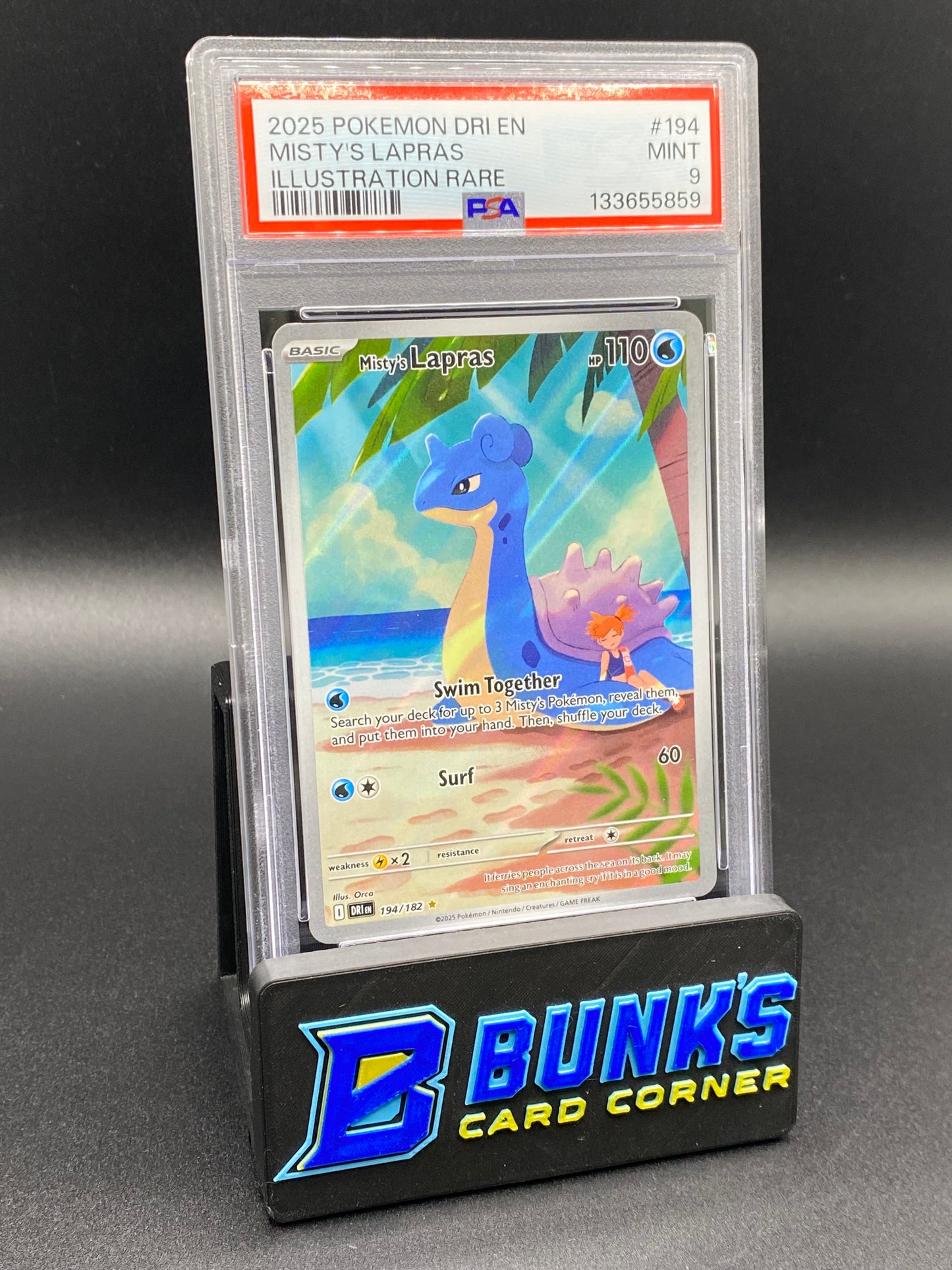 Misty's Lapras Illustration Rare Destined Rivals PSA 9