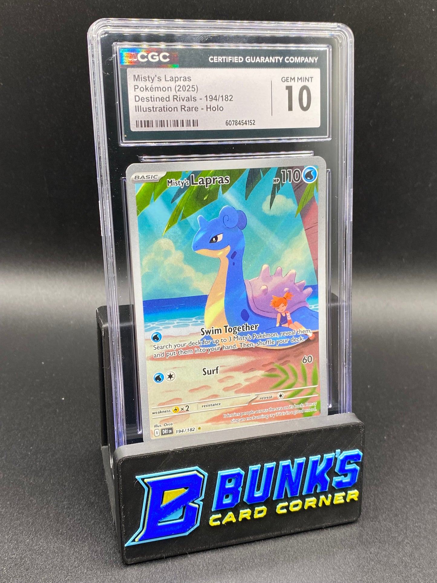 Misty's Lapras Illustration Rare Destined Rivals CGC 10