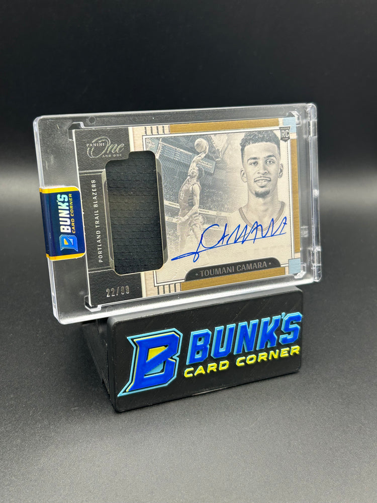 2023-24 Toumani Camara Panini One and One Patch 22/99 On Card Auto