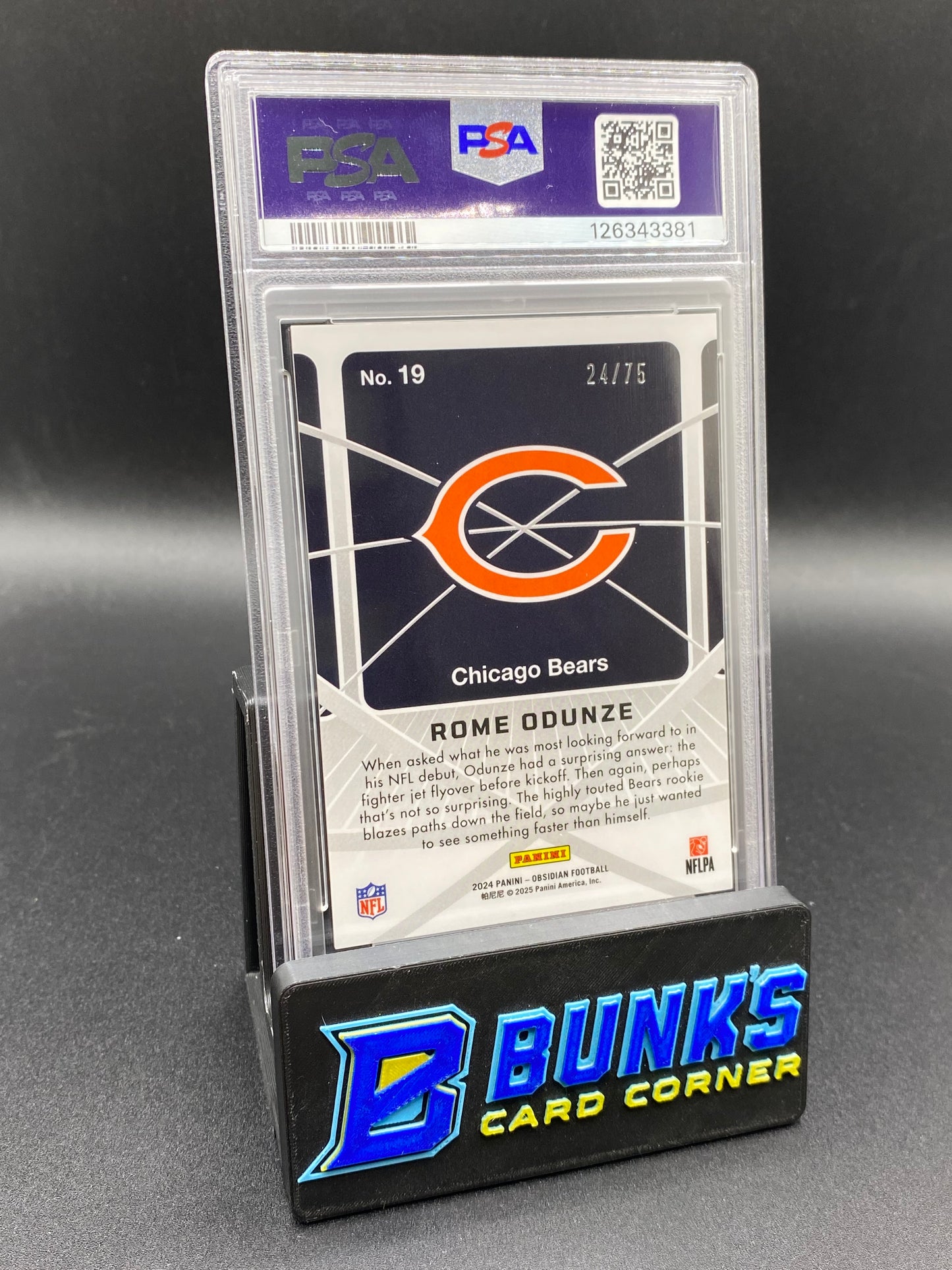 2024 Rome Odunze Atomic Initials red Rc 24/75 PSA 9