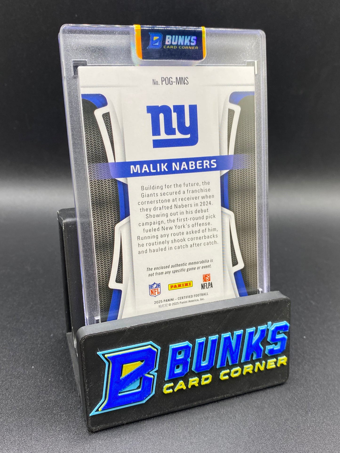 2025 Malik Nabers 70/99 Patch Piece of the Game Certified