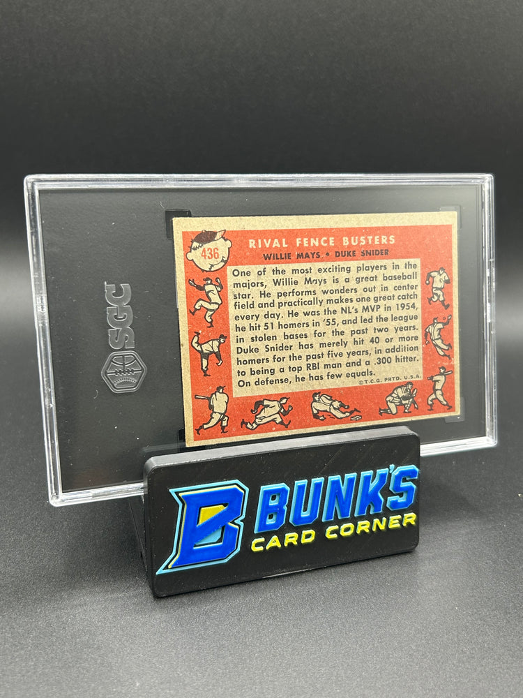 1958 Mays/Snider Topps Rival Fence Busters #436 SGC 3.5