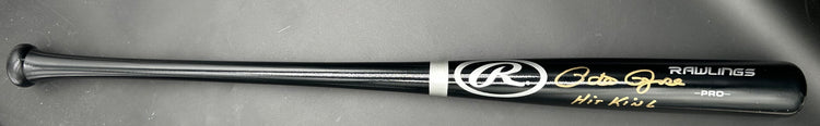 Pete Rose Certified Auto Bat "Hit King" Gold Ink