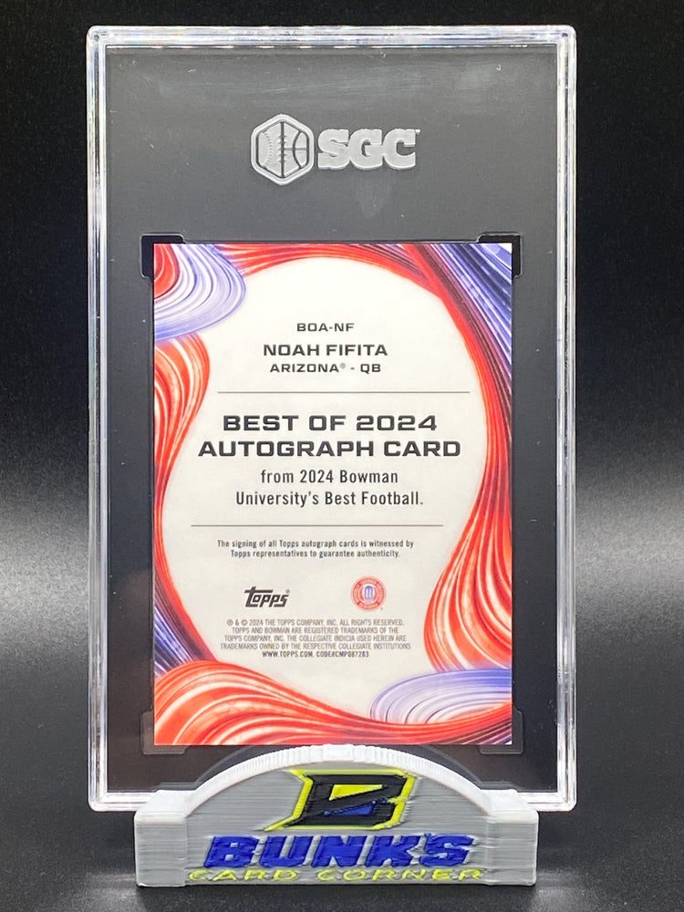 2024 Noah Fifita AUTOGRAPHED Bowman U Best SGC 10|10