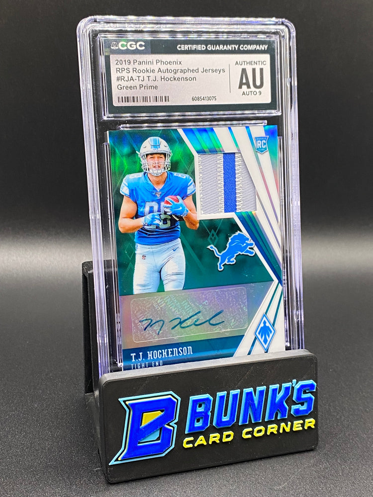 2019 TJ Hockenson Green Prime Patch Auto CGC Authentic Auto 9 13/20