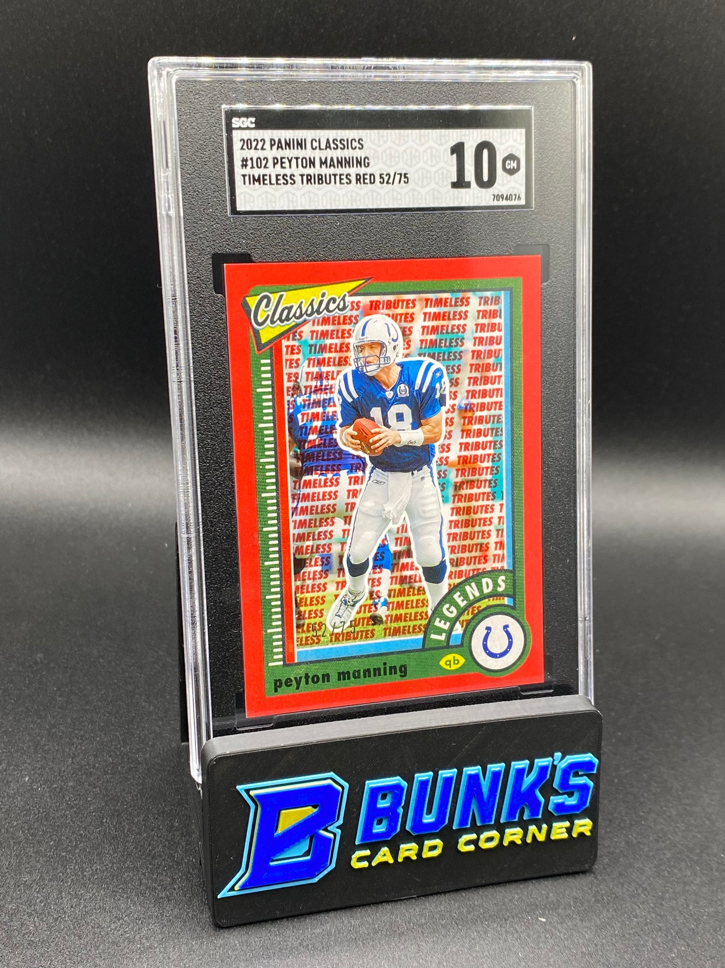 2022 Peyton Manning Timeless Tributes Red SGC 10 (Box 31)