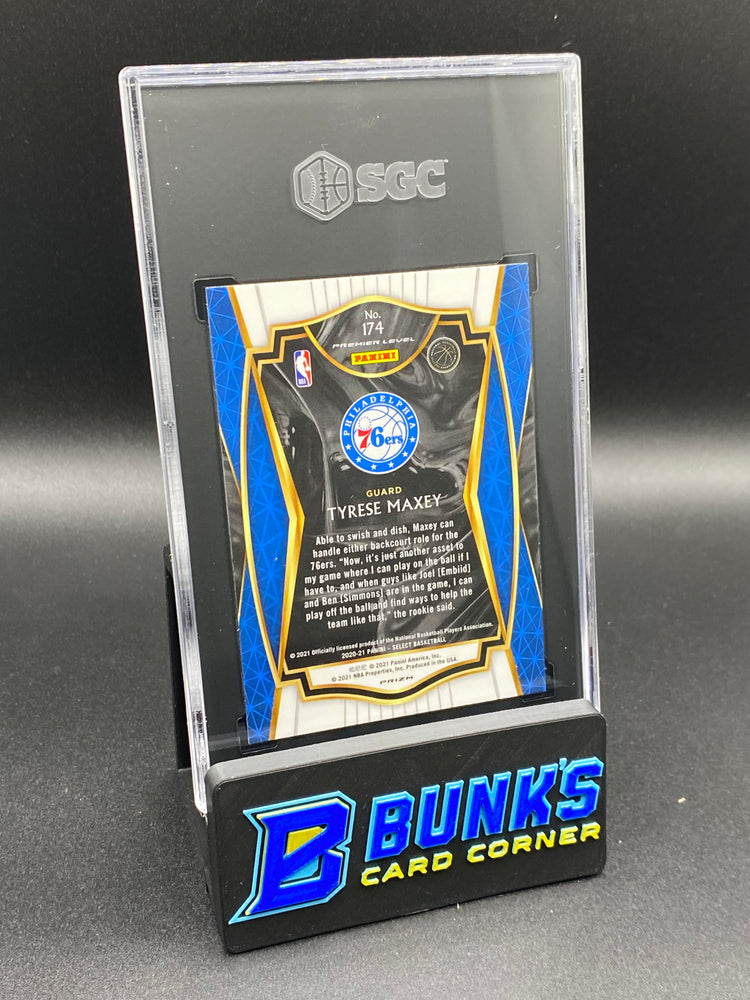 2020-21 Tyrese Maxey Blue/White/Purple Ice Prizm RC SGC 10