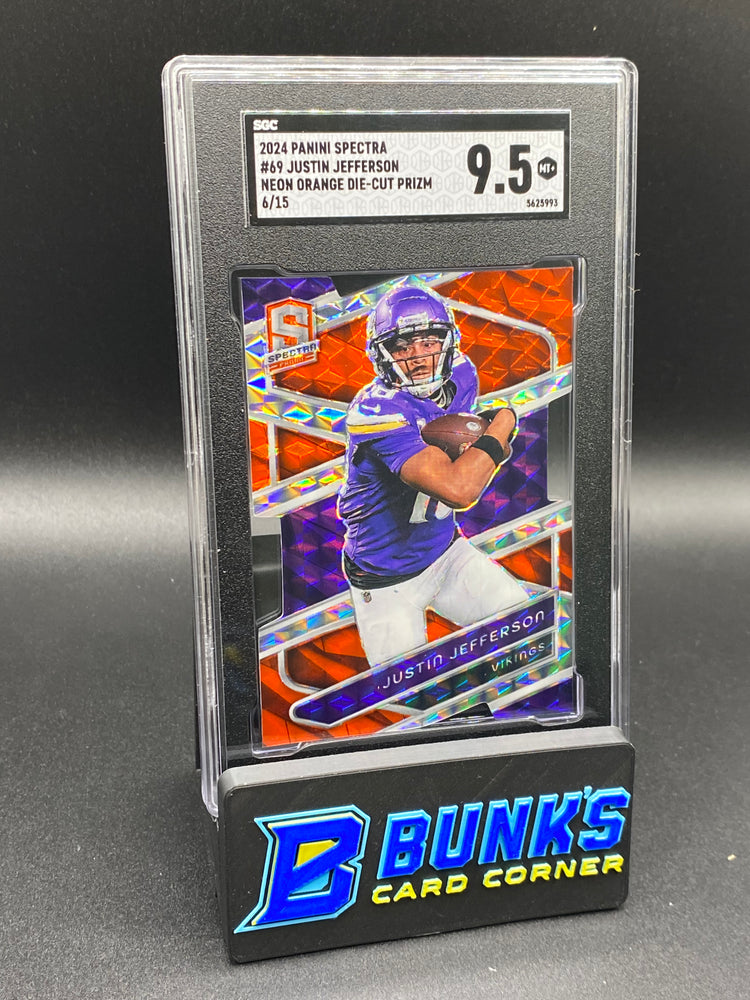 2024 Justin Jefferson Neon Orange Die-Cut Prizm SGC 9.5