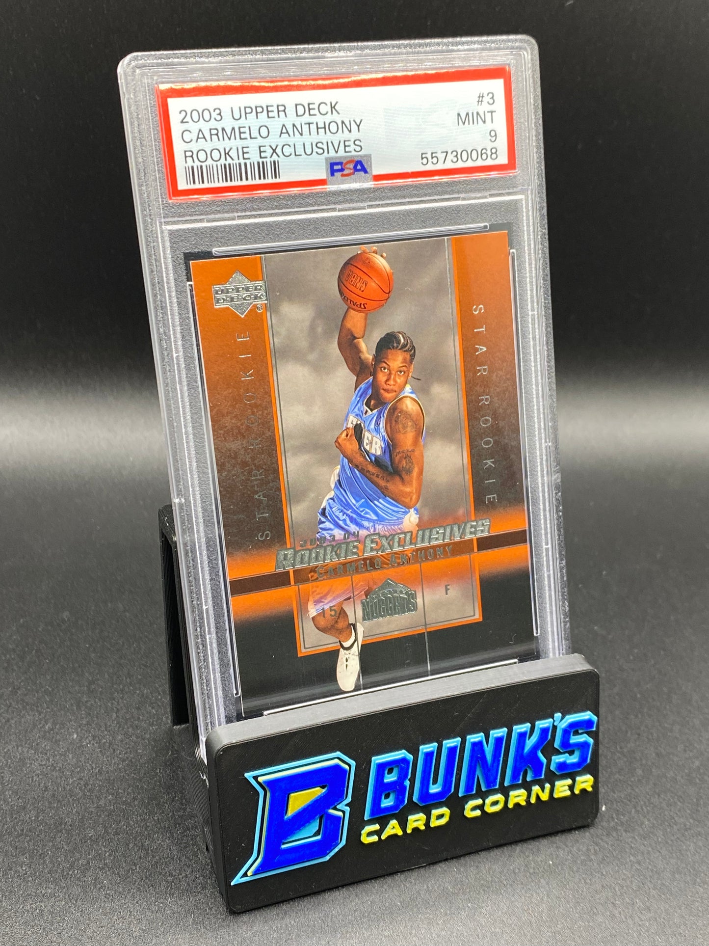 2003 Carmelo Anthony Rookie Exclusives PSA 9 RC (Box 32)