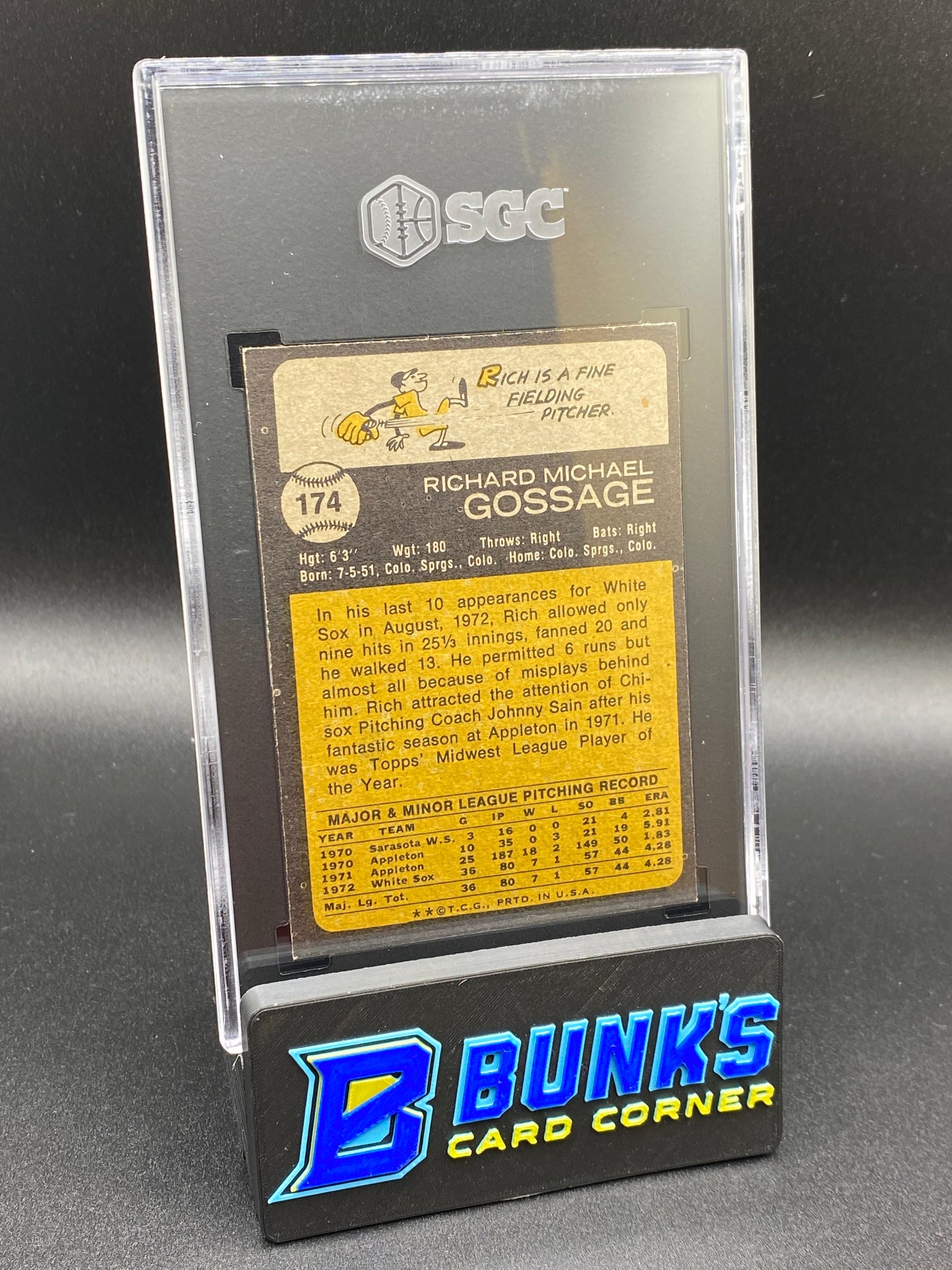 1973 “Goose” Rich Gossage RC HOF SGC 6 (Box B43)