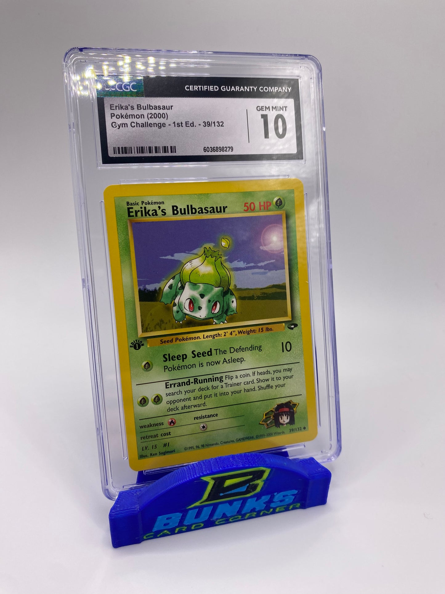 CGC 10 Erika’s Bulbasaur 2000 Gym Challenge 1st Edition