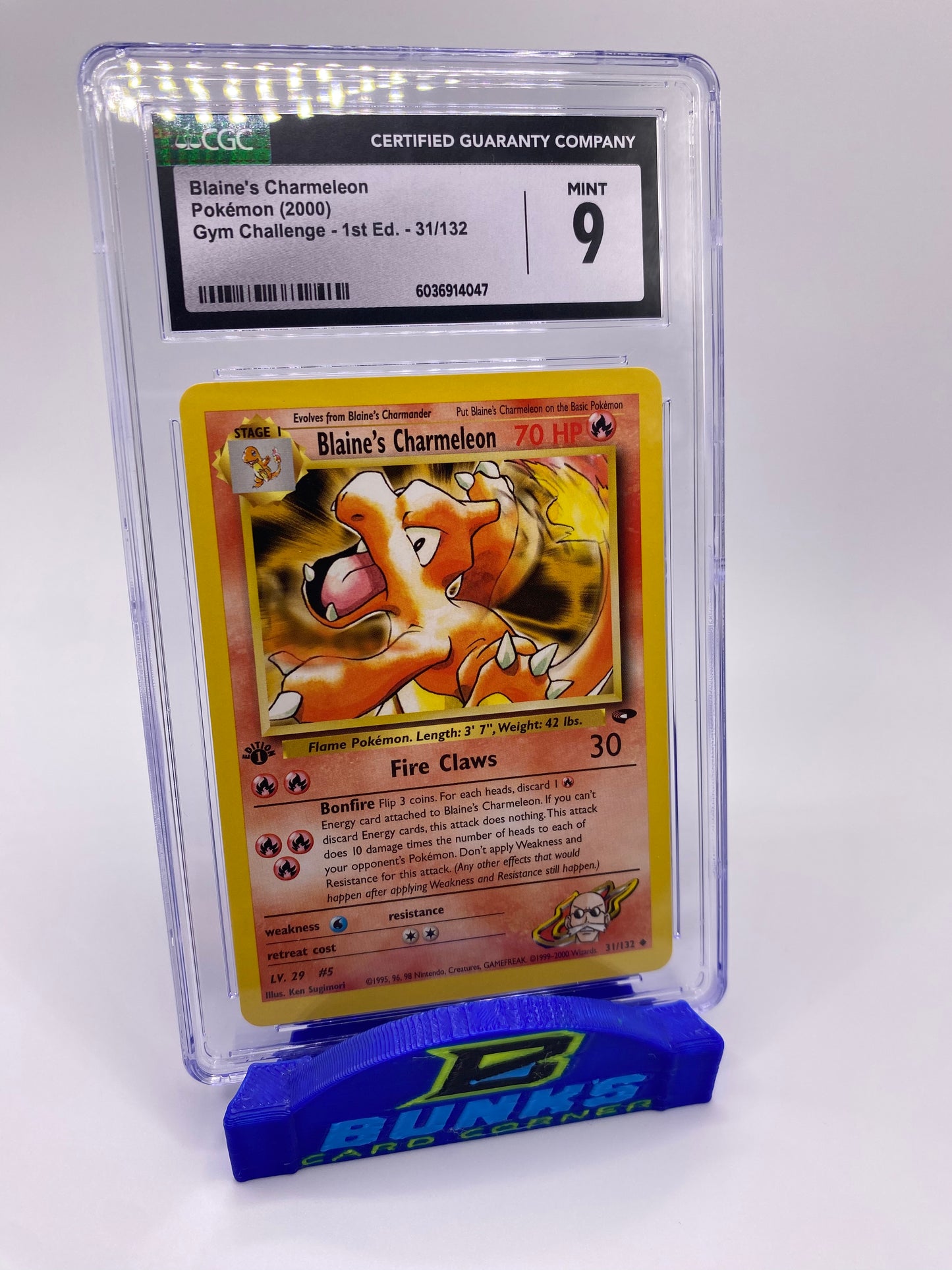 CGC 9 Blaine’s Charmeleon Gym Challenge 1st Edition 2000